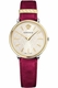Unisex Versace V-Circle Burgendy Leather Strap Watch VE8100719