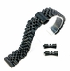 Hamilton Compatible Black Metal Steel Jubilee Style Replacement Quick Release and Curved End Watch Band #7032