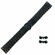 Hamilton Compatible Black Metal Steel Jubilee Style Replacement Quick Release and Curved End Watch Band #7032