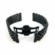 Hamilton Compatible Black Metal Steel Jubilee Style Replacement Quick Release and Curved End Watch Band #7032