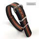 Wenger Compatible Orange Gray & Black Stripes One Piece Slip Through Nylon Watch Band Strap #6F18