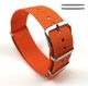 Wenger Compatible Orange One Piece Slip Through Nylon Watch Band Strap Silver Steel Buckle #6003