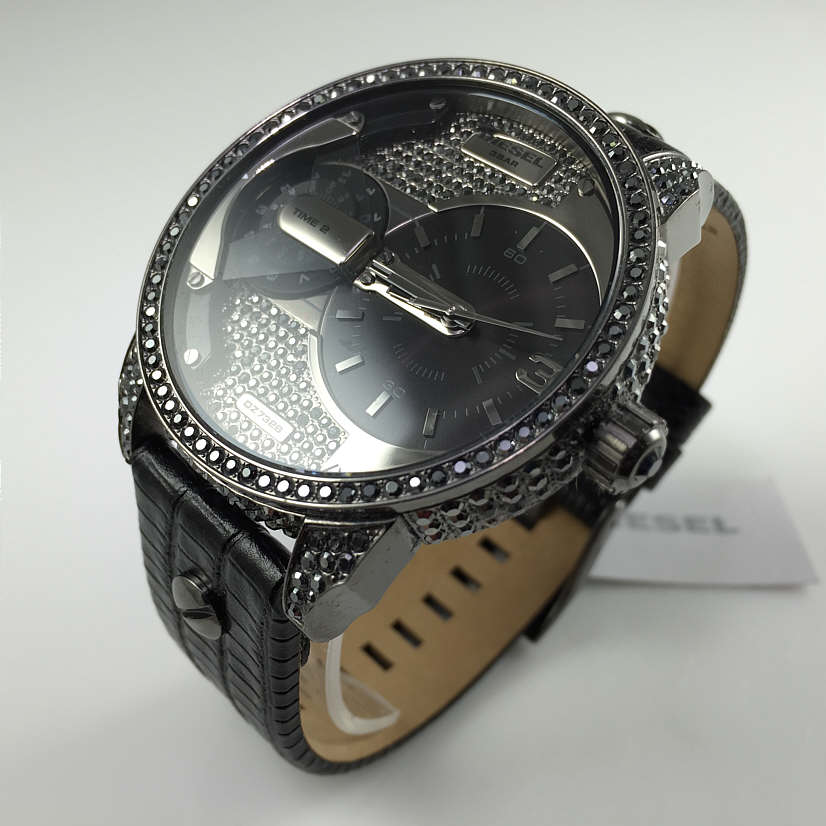 Women's Black Diesel Mini Daddy 2-Time Zone Watch DZ7328