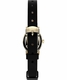 Women's Cavatina 18mm Gold-Tone Oval Case Black Leather Strap Watch TW2W82600
