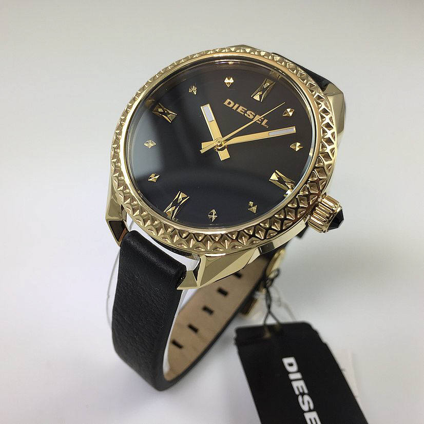 Women's Diesel Shawty Black Leather Strap Watch DZ5547