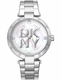 Women's DKNY Essential Logo Mother of Pearl Dial Stainless Steel Watch DK1L041M0045