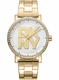 Women's DKNY Soho Logo Stainless Steel Gold Crystalized Case Watch DK1L035M0055