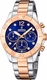 Women's Festina Boyfriend Chronograph Blue Crystalized Dial Watch F20605-3