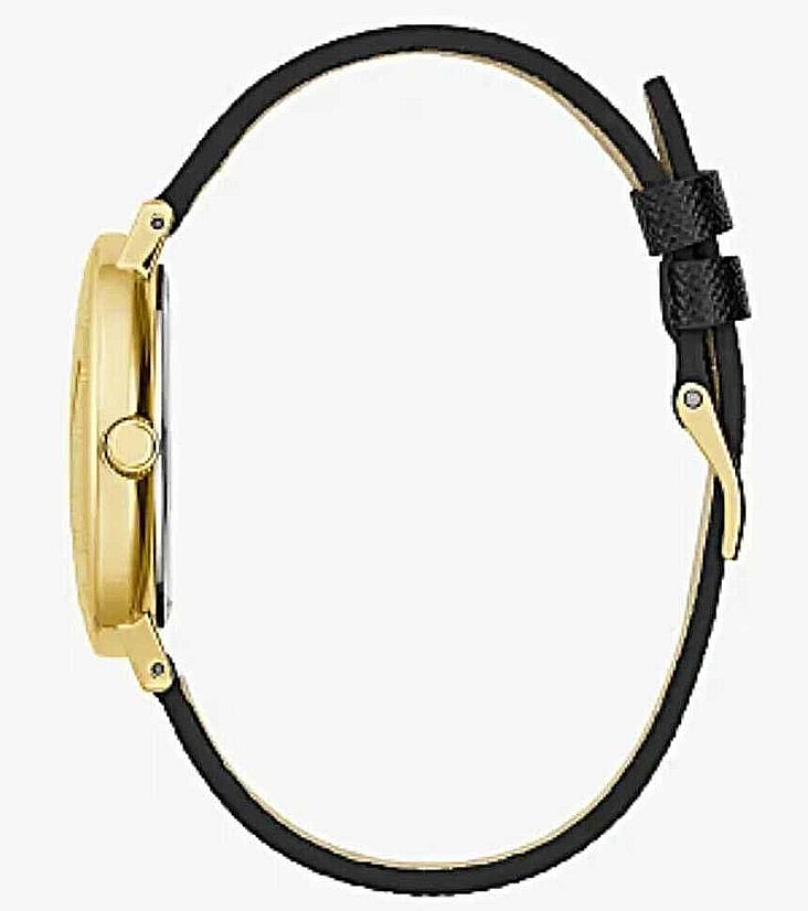 Women's Guess Gold Tone Steel Elegant Leather Strap Watch GW0478L2