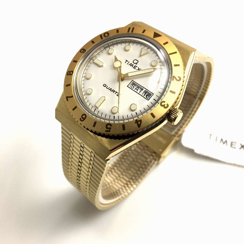 Re Issue Watch Women's Timex Q Reissue Gold Tone Steel Watch TW2U95800