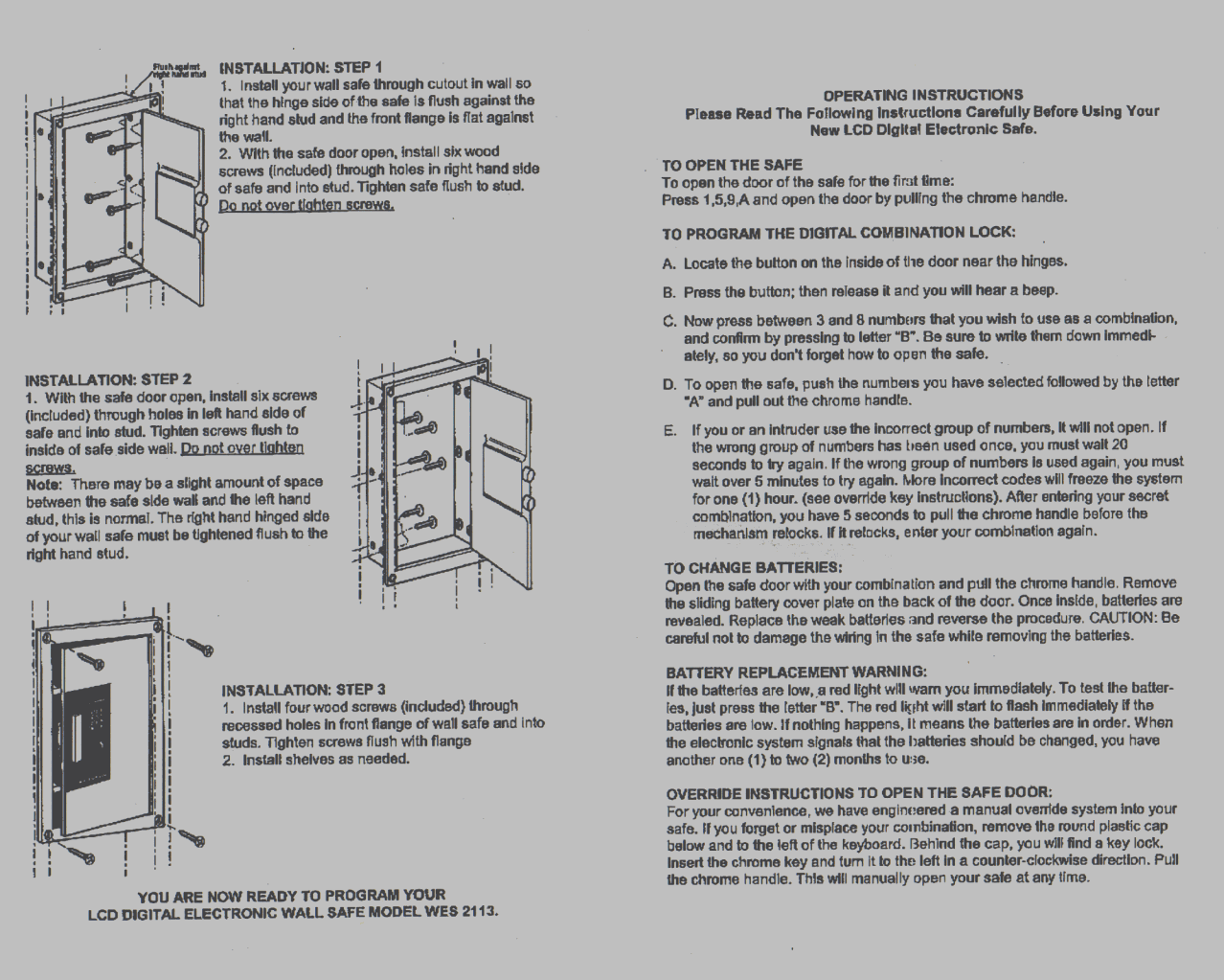 Wall Safe Installation
