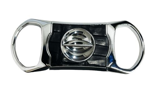 Brizard & Co. V Cutter with Pouch - Caiman Black and Blue
