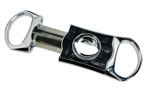 Brizard & Co. V Cutter with Pouch - Caiman Black and Blue