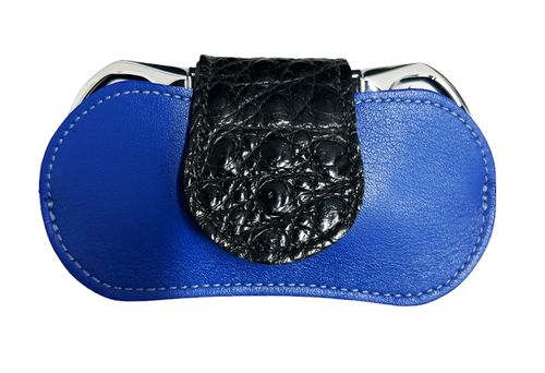 Brizard & Co. V Cutter with Pouch - Caiman Black and Blue