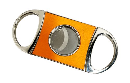Brizard & Co Double Guillotine Series II Curly Walnut and Racing Orange Cigar Cutter