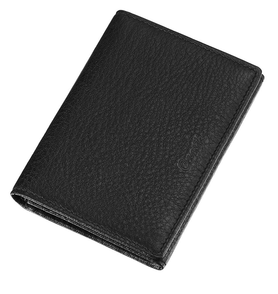 Caseti Kosmo Textured Soft Black Leather Business Card Holder