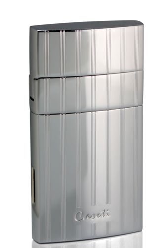 Caseti Troy Polished Chrome Single Torch Flame Cigar Lighter