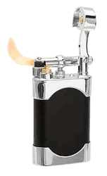 Kiribi Mikazuki Short Black Matte Flint Pipe Lighter