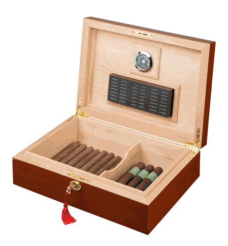 Laquered Finish Cigar Humidor - Holds 60 to 80 cigars