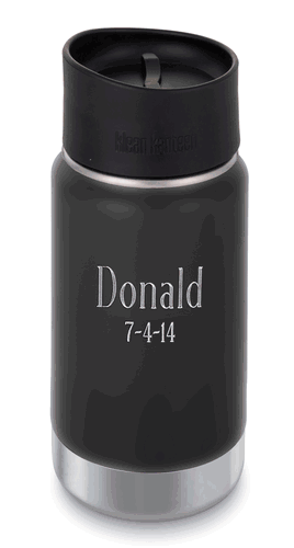 Personalized Klean Kanteen Black 12oz Vacuum Insulated Mug