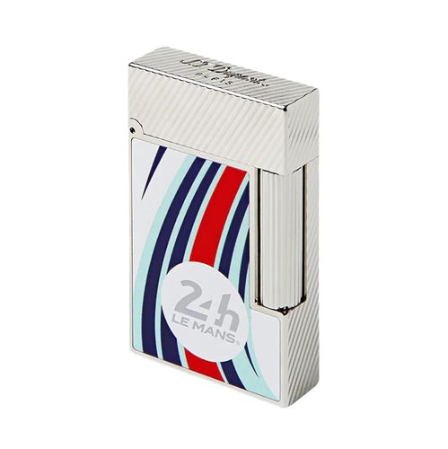 S.T. Dupont Ligne 2 Le Mans Blue and Chrome Flint Lighter
