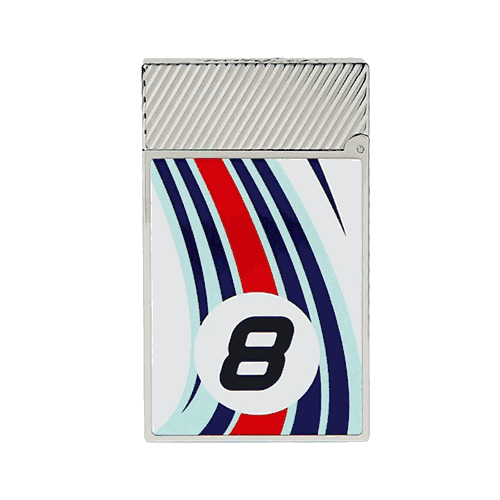 S.T. Dupont Ligne 2 Le Mans Blue and Chrome Flint Lighter