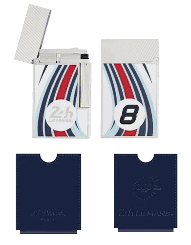 S.T. Dupont Ligne 2 Le Mans Blue and Chrome Flint Lighter