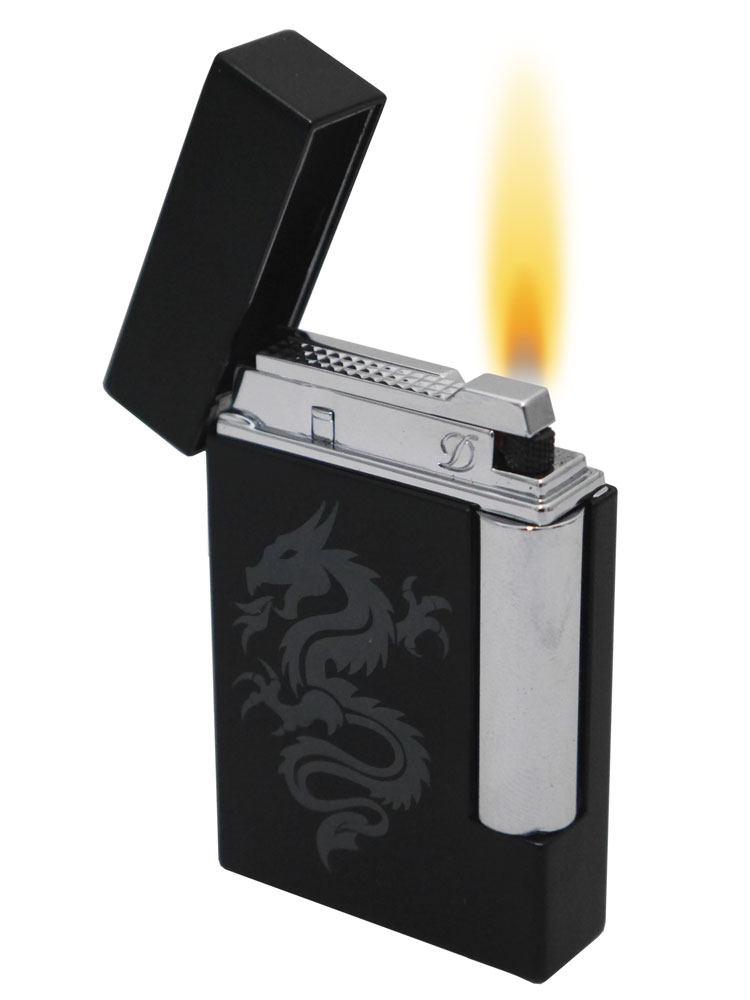 S.T. Dupont Matte Black Dragon Ligne 8 Cigar Lighter