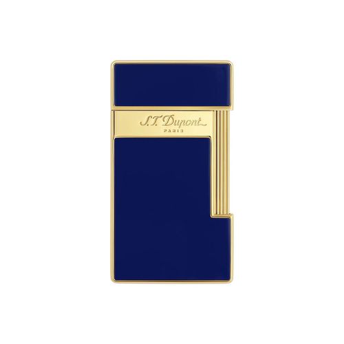 S. T. Dupont Slimmy Blue Lacquer and Gold Lighter