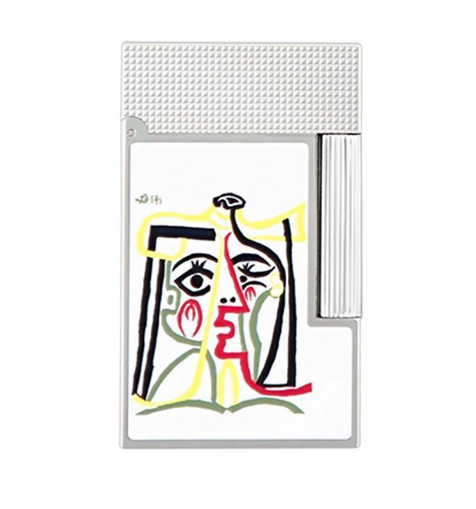S.T. Dupont Ligne 2 Picasso White and Palladium Flint Lighter