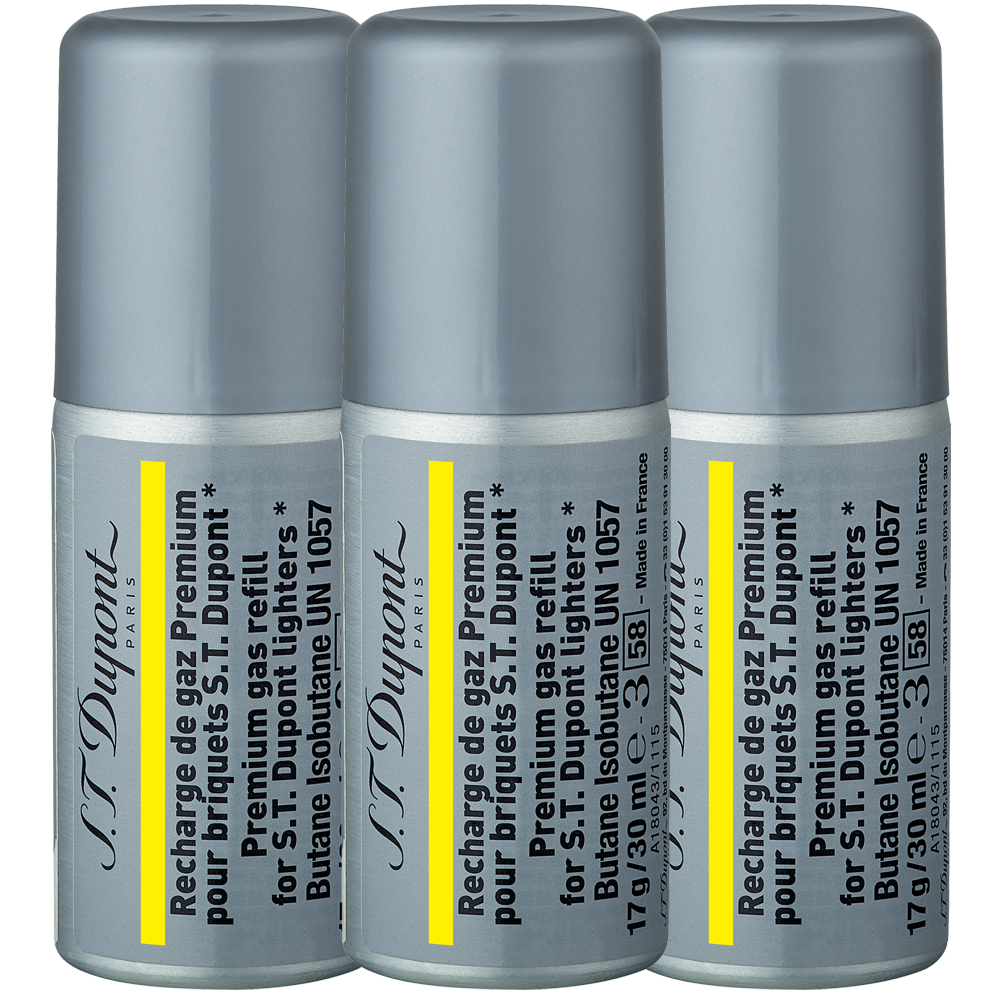 S.T. Dupont Yellow Butane Gas Refill 3 Pack