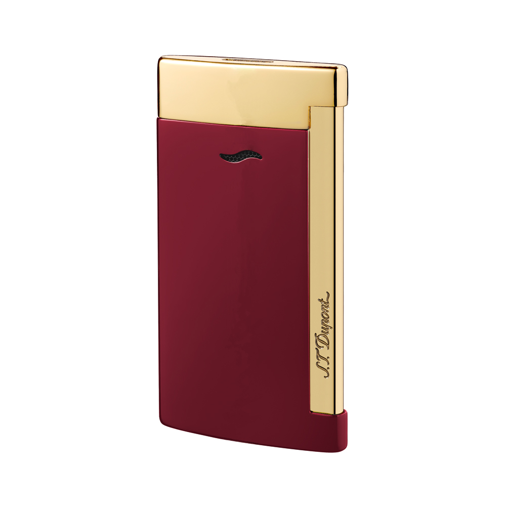 ST Dupont Slim 7 Single Torch Flame Lighter Red and Gold