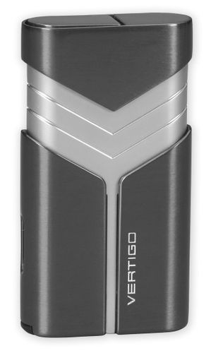 Vertigo Tron Double Torch Lighter - Gunmetal & Brushed Chrome
