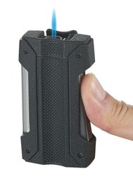 Visol Axel Single Torch Flame Cigar Lighter - Black Visol Axel Single Torch Flame Cigar Lighter - Black