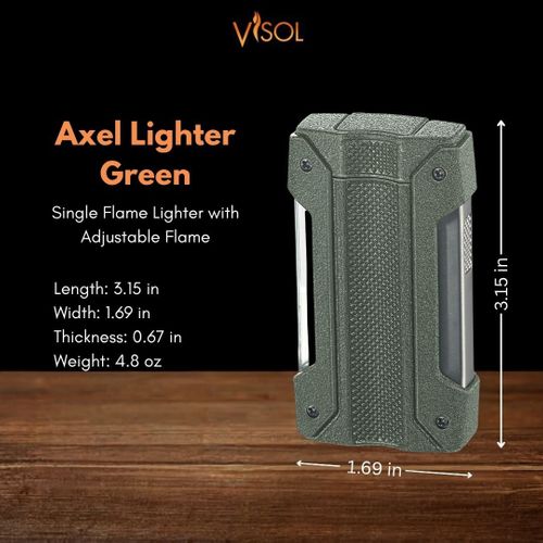 Visol Axel Single Torch Flame Cigar Lighter - Green