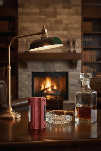 Visol Axel Single Torch Flame Cigar Lighter - Red