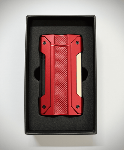 Visol Axel Single Torch Flame Cigar Lighter - Red