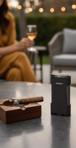 Visol Blaze Triple Torch Flame Cigar Lighter - Black