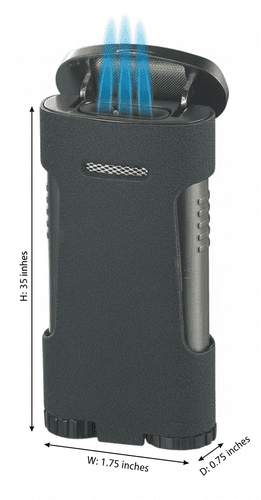 Visol Blaze Triple Torch Flame Cigar Lighter - Black