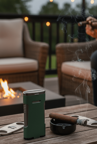 Visol Blaze Triple Torch Flame Cigar Lighter - Green