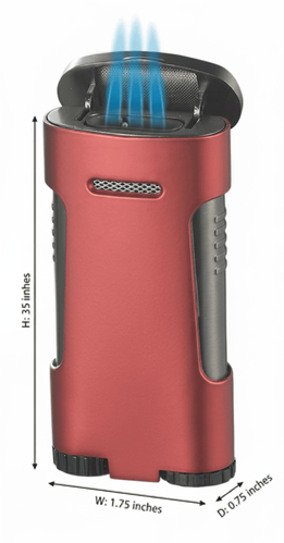 Visol Blaze Triple Torch Flame Cigar Lighter - Red