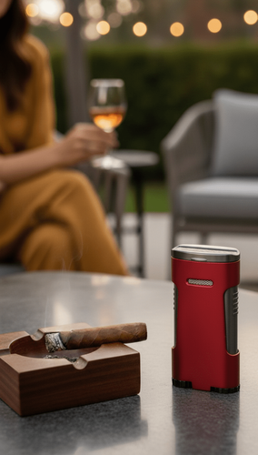 Visol Blaze Triple Torch Flame Cigar Lighter - Red