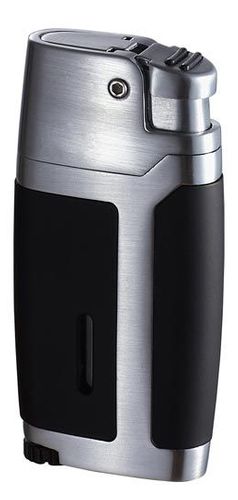 Visol Bron Matte Black & Brushed Chrome Single Jet Torch Lighter Visol Bron Matte Black & Brushed Chrome Single Jet Torch Lighter