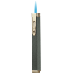 Visol Canary Green Single Torch Cigar Lighter with Built-In Punch Cutter