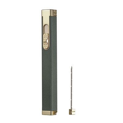 Visol Canary Green Single Torch Cigar Lighter with Built-In Punch Cutter