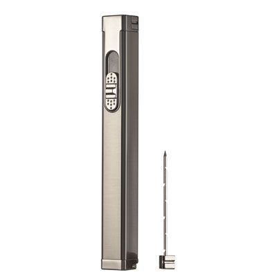 Visol Canary Gunmetal Single Torch Cigar Lighter with Built-In Punch Cutter