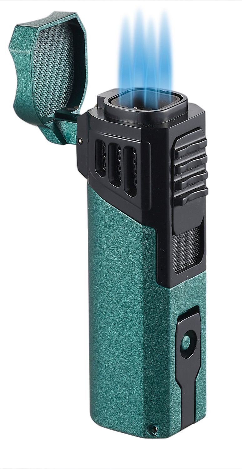 Visol Capitan Quad Flame Torch Lighter Forest Green