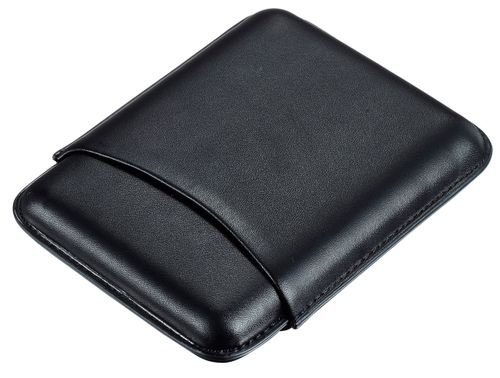 Visol Carmora Black Leather Cigar Case - 5 Cigars