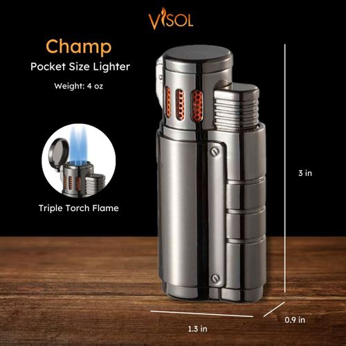 Visol Champ Triple Torch Retail Prepack - 20 Cigar Lighters
