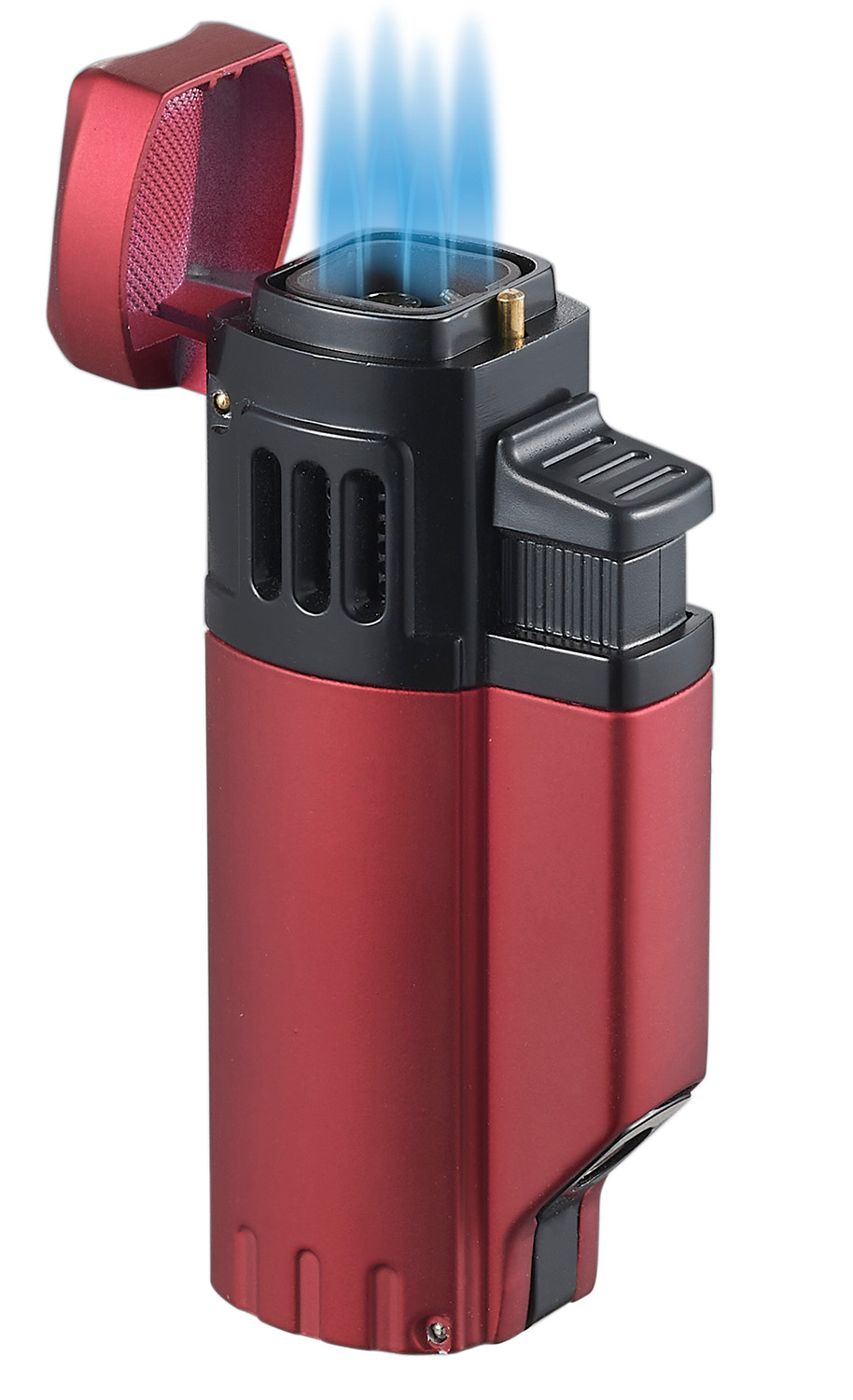 Visol Contempo Quad Flame Torch Lighter Burgundy Red
